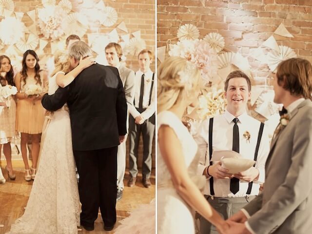 Hochzeit mit Vintage Hochzeitsdekoration - Trauzeremonie