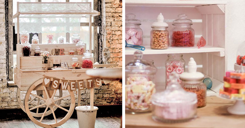 Die Candy Bar auf der Hochzeit - raffiniert aufgebaut noch schöner