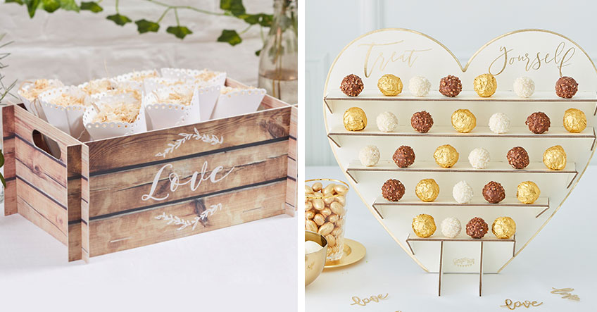 Aufsteller für die Candy Bar auf der Hochzeit - nützlich und hübsch zugleich