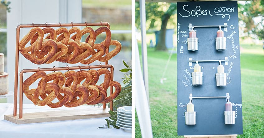 Locker und praktisch - Foodstände auf der Hochzeit draußen, rechts (c) Fräulein Wunschfrei