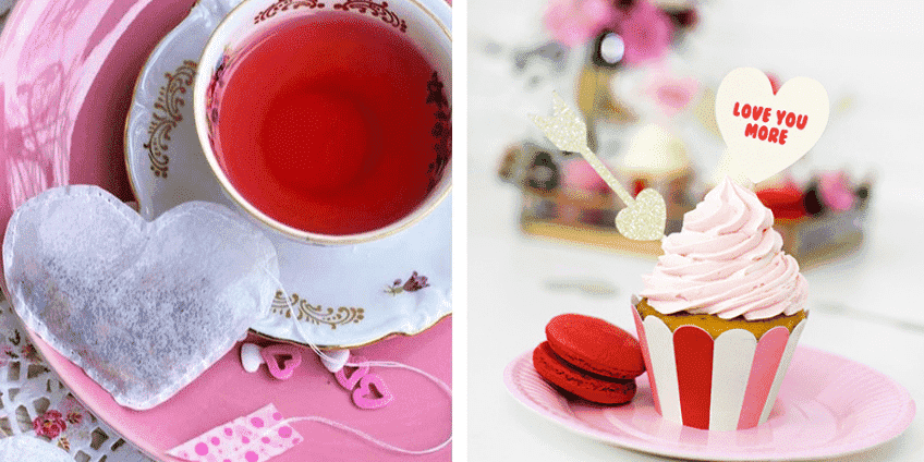 Schenke zum Valentinstag schön dekorierte Grüße aus der Küche, z.B. Cupcakes oder DIY-Teeherzen