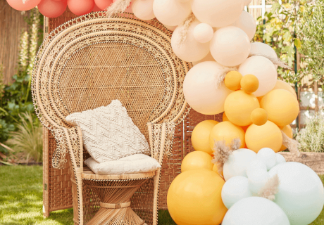 Setze mit schönen Boho-Ballongirlanden Eyecatcher in der Hochzeitsdeko