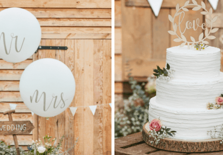 Schmücke deine Hochzeit im rustikalen Stil mit schönen hellen Deko-Elementen