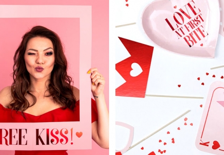 Schieß tolle Erinnerungsfotos von deiner Valentinstagsparty mit speziellem Photobooth-Zubehör