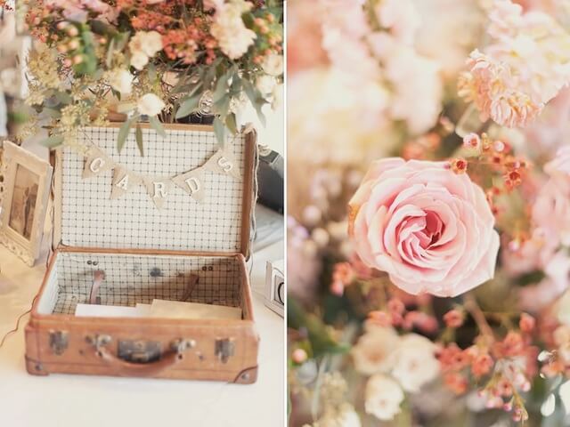 Rustikale Hochzeitsdekoration im Vintage-Stil mit Accessoires aus dem Antiquitätenladen