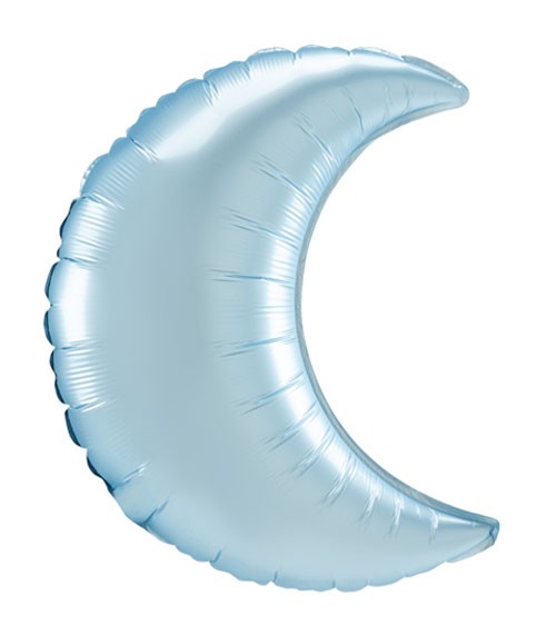 Shape-Folienballon "Mond" - Satin hellblau