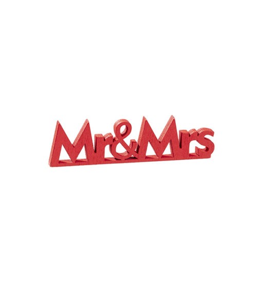 Mini-Holzaufsteller "Mr & Mrs" - rot - 2 Stück