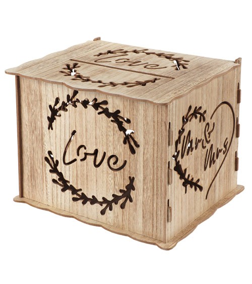 Briefbox aus Holz "Love" - 30 x 24 x 22 cm