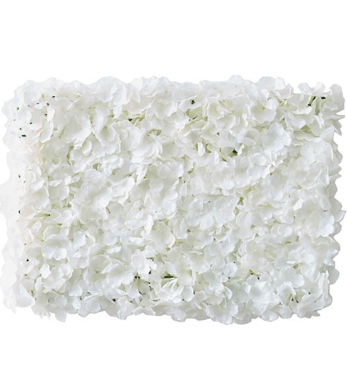 Wanddekoration mit weißen Kunstblumen - 63 x 45 cm