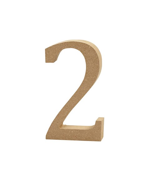 Aufsteller-Zahl aus MDF "2" - 8 cm