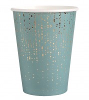 Pappbecher mit goldenen Punkten - eukalyptus - 10 Stück