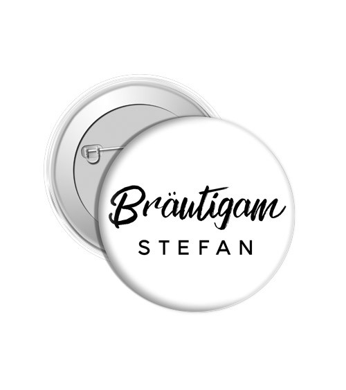 Dein Button "Bräutigam" - Wunschname & Farbwahl