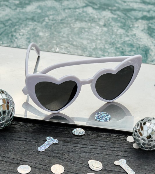 Herz-Sonnenbrille - weiß