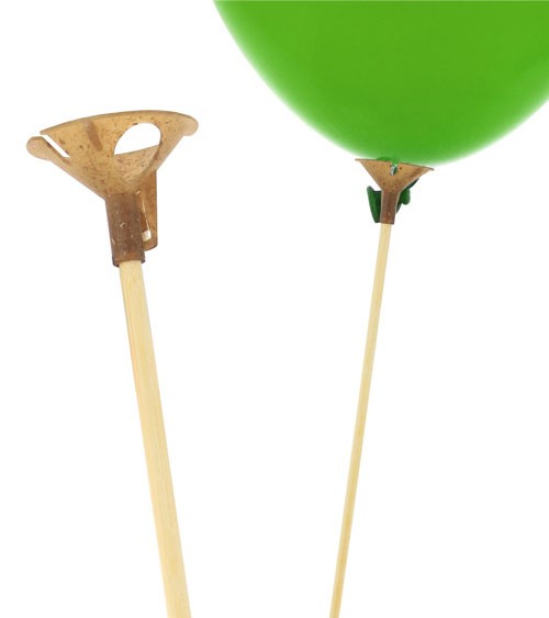 Ballon-Tragestäbe aus Holz und Buchweizen - 100 Stück
