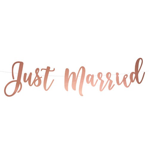 Just Married-Girlande - rosegold - 20 x 77 cm