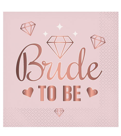 Servietten "Bride to be" - rosa, rosegold - 20 Stück