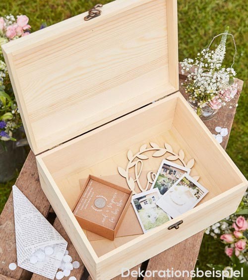 Erinnerungs-Box aus Holz "Our Wedding Memories" - 28 x 20,5 x 13,5 cm