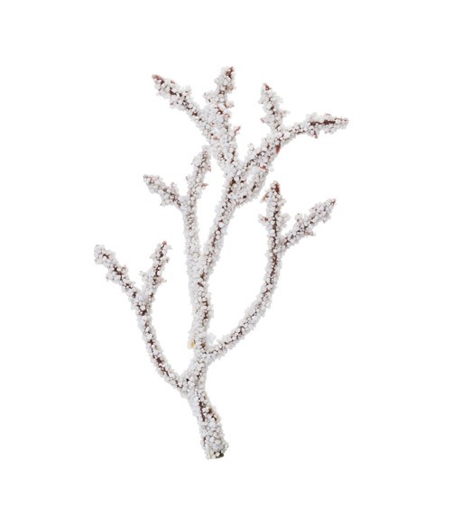 Kleine Zweige mit Schnee - 9 cm - 6 Stück