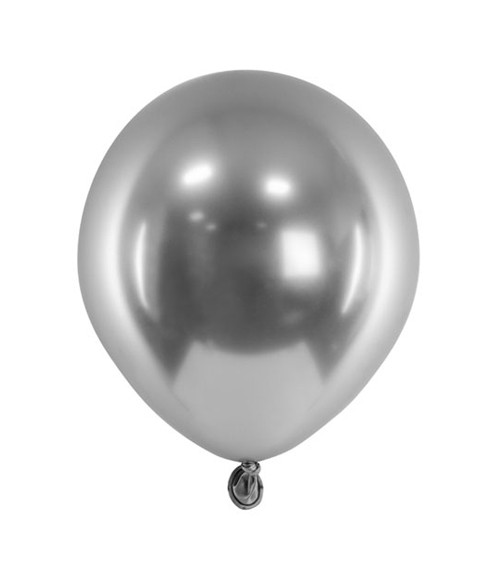 Mini-Glossy-Luftballons - chrome - 50 Stück