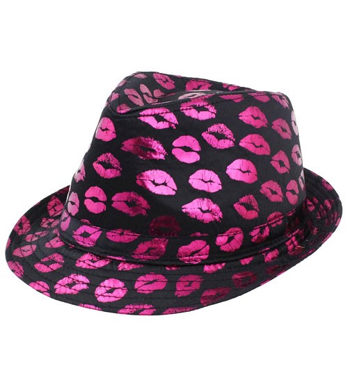 Partyhut "Kisses" - schwarz & pink