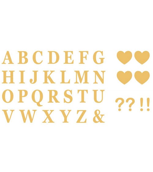 Sticker-Set "Alphabet" - metallic gold - 7,5 cm - 48-teilig