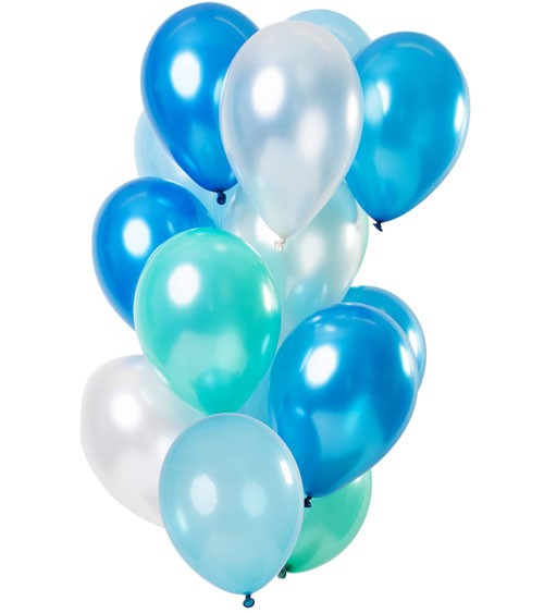 Metallic-Luftballon-Set "Blue Azure" - 15-teilig