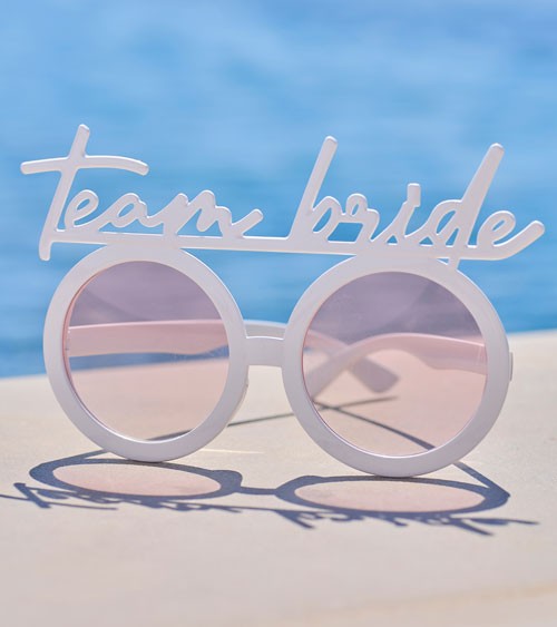 Partybrille "Team Bride" - weiß
