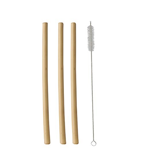 Bambus-Trinkhalme mit Reinigungsbürste - 12 Stück