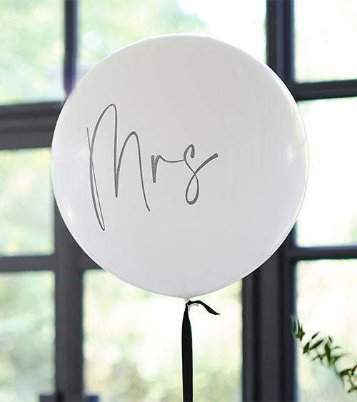 Riesenballon "Mrs" - schwarz, weiß