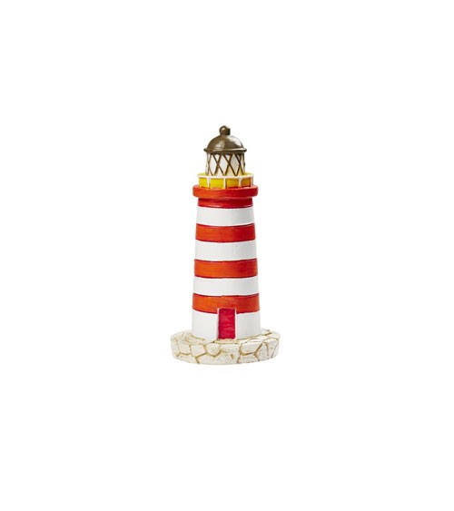 Mini Leuchtturm - rot, weiß - 7,5 cm