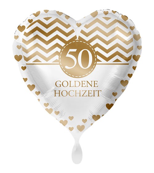 Herz-Folienballon "Goldene Hochzeit"