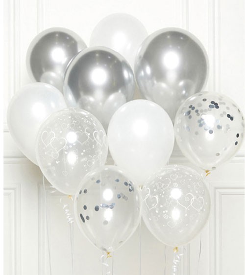 Luftballon-Set "Bouquet Silber" - 11-teilig