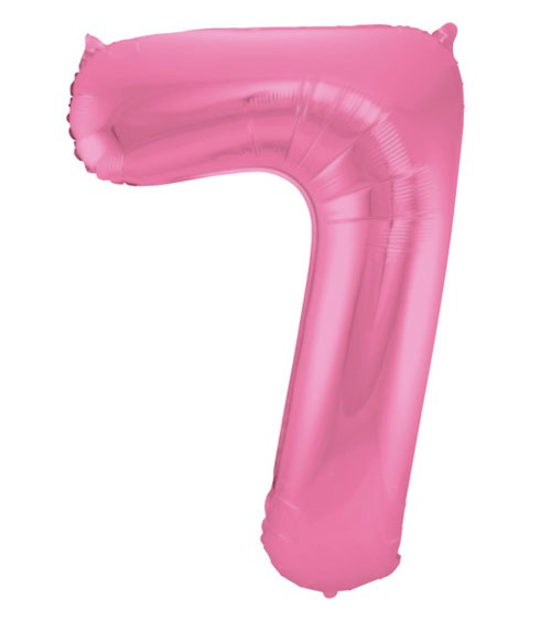 Zahl-Folienballon "7" - matt candy pink - 86 cm