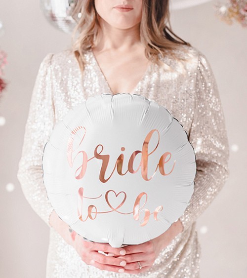Folienballon "Bride to Be" - weiß & rosegold - 45 cm