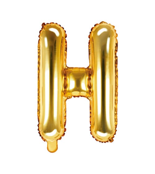 Folienballon Buchstabe "H" - gold - 35 cm