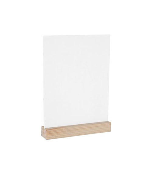 Tafel auf Holzsockel - weiß - 10 x 15 cm