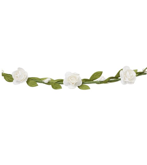 Blütenkranz mit Satinband - weiß - verstellbar