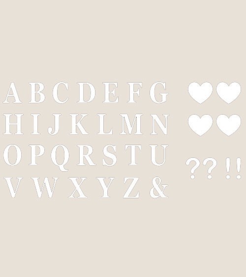 Sticker-Set "Alphabet" - weiß - 7,5 cm - 48-teilig