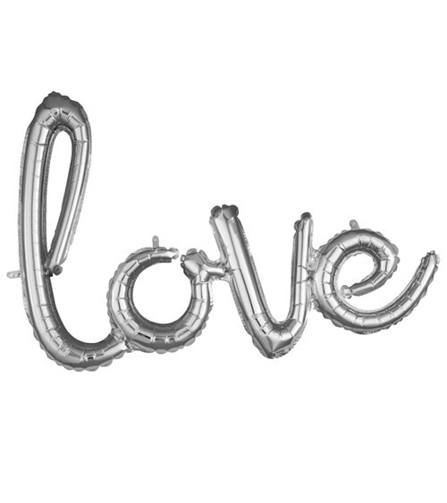 Script-Folienballon "Love" - silber - 78 x 53 cm