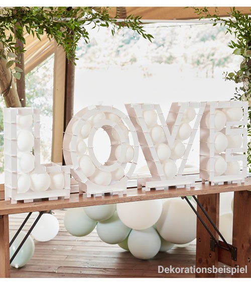 DIY-Mosaik-Rahmen „Love“ zum Füllen mit Ballons - 4-teilig - 63 cm