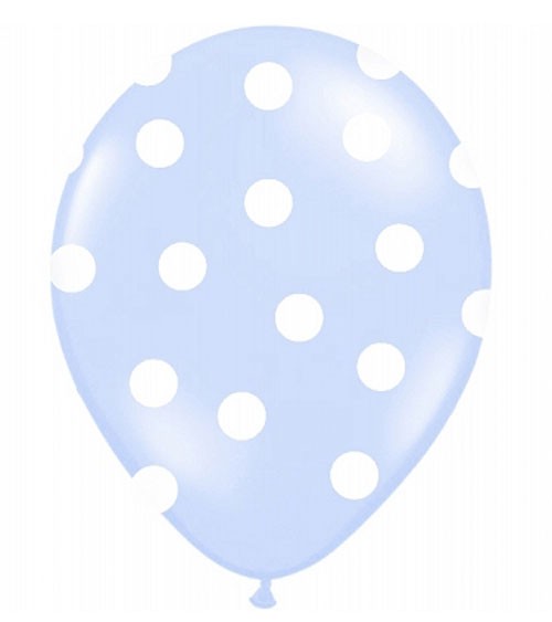 Luftballons "Big Dots" - pastellblau - 6 Stück