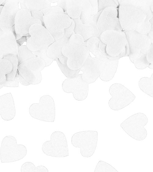 Seidenpapier-Konfetti "Herzen" - weiß - 15 g