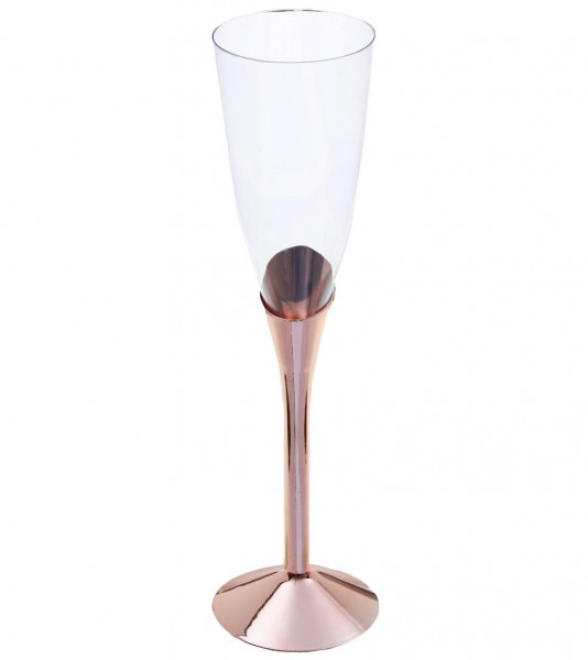 Sektgläser aus Kunststoff - rosegold - 6 Stück