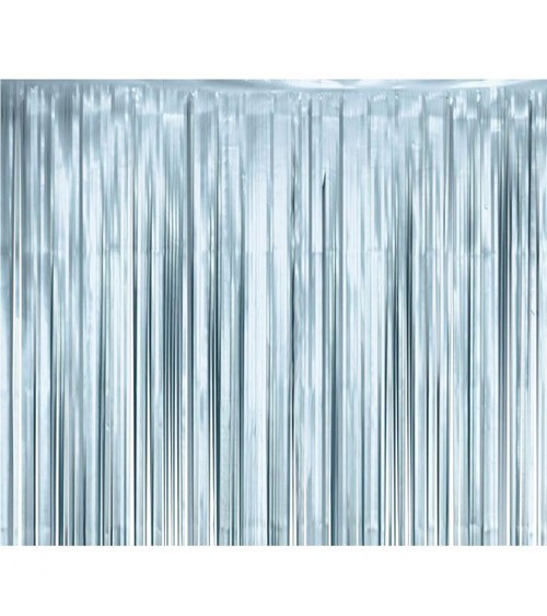 Fransen-Vorhang - matt light blue - 1 x 2 m