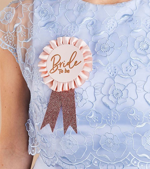 Orden "Bride to be" mit Glitter - blush, rosegold