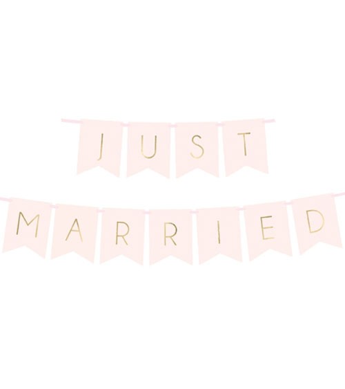 DIY-Wimpelgirlande "Just Married" - blush/gold - 1,55 m