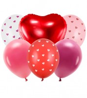 Luftballon-Set "Liebe" - Farbmix rot & rosa