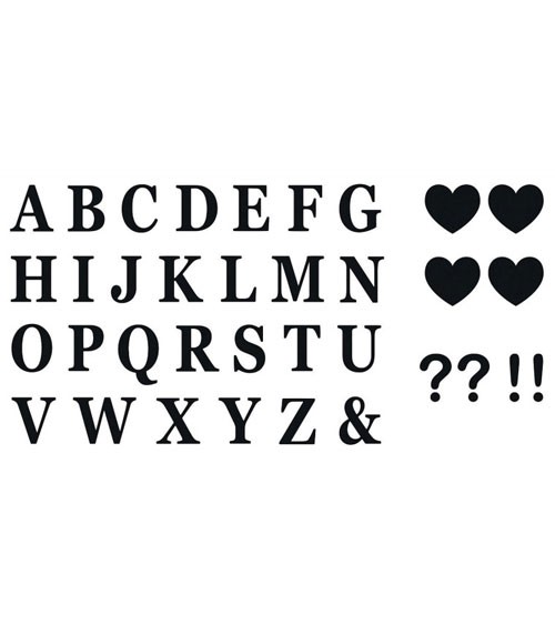 Sticker-Set "Alphabet" - schwarz - 7,5 cm - 48-teilig