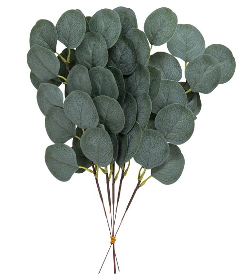 Künstliche Eukalyptuszweige mit großen Blättern - 35 cm - 5 Stück