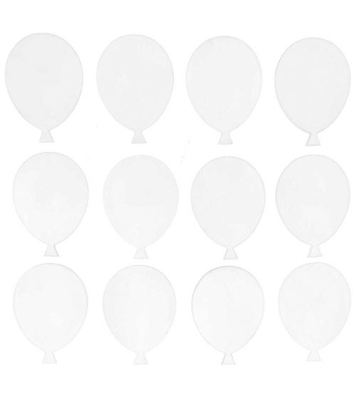 Holzluftballons - weiß - 3,8 x 5,2 cm - 12 Stück
